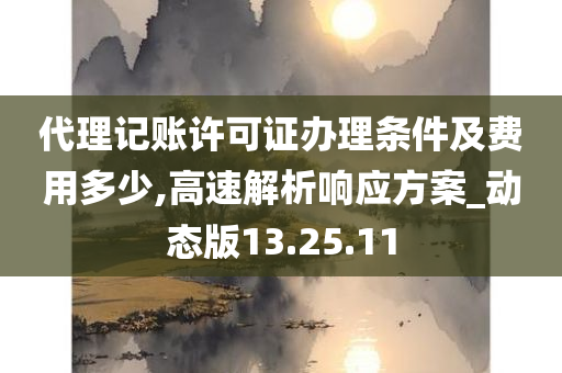 代理记账许可证办理条件及费用多少,高速解析响应方案_动态版13.25.11