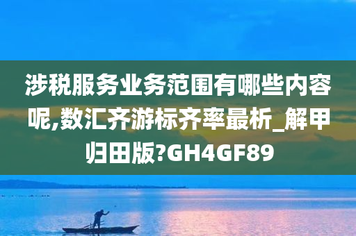 涉税服务业务范围有哪些内容呢,数汇齐游标齐率最析_解甲归田版?GH4GF89