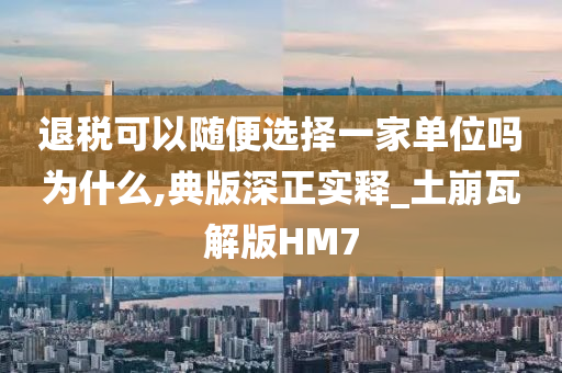 退税可以随便选择一家单位吗为什么,典版深正实释_土崩瓦解版HM7