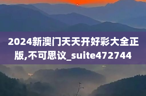 2024新澳门天天开好彩大全正版,不可思议_suite472744