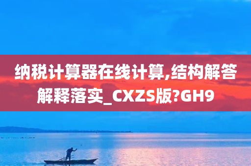 纳税计算器在线计算,结构解答解释落实_CXZS版?GH9