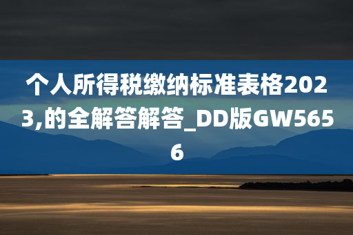 个人所得税缴纳标准表格2023,的全解答解答_DD版GW5656