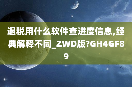 退税用什么软件查进度信息,经典解释不同_ZWD版?GH4GF89