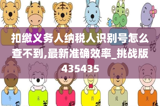 扣缴义务人纳税人识别号怎么查不到,最新准确效率_挑战版435435