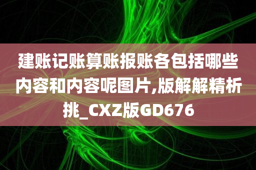 建账记账算账报账各包括哪些内容和内容呢图片,版解解精析挑_CXZ版GD676