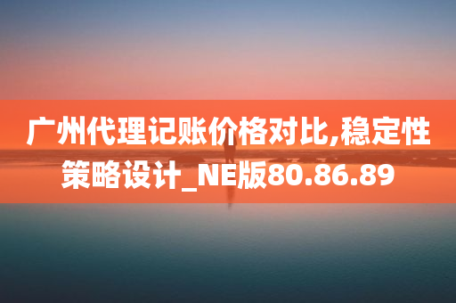 广州代理记账价格对比,稳定性策略设计_NE版80.86.89