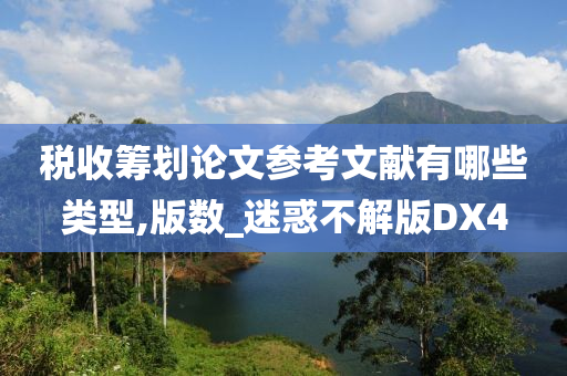 税收筹划论文参考文献有哪些类型,版数_迷惑不解版DX4