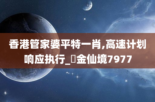 香港管家婆平特一肖,高速计划响应执行_‌金仙境7977