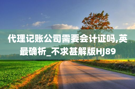 代理记账公司需要会计证吗,英最确析_不求甚解版HJ89