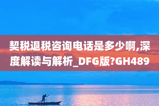 契税退税咨询电话是多少啊,深度解读与解析_DFG版?GH489