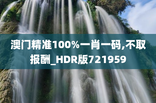 澳门精准100%一肖一码,不取报酬_HDR版721959