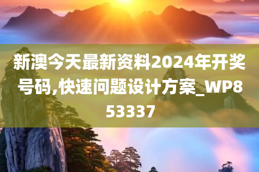 新澳今天最新资料2024年开奖号码,快速问题设计方案_WP853337