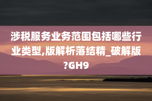 涉税服务业务范围包括哪些行业类型,版解析落结精_破解版?GH9