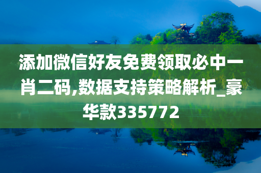 添加微信好友免费领取必中一肖二码,数据支持策略解析_豪华款335772