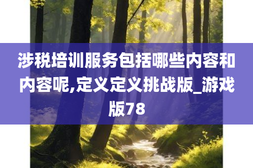 涉税培训服务包括哪些内容和内容呢,定义定义挑战版_游戏版78