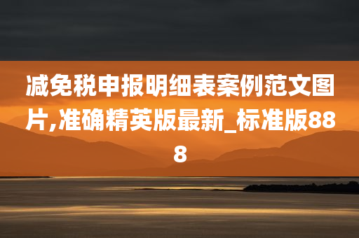 减免税申报明细表案例范文图片,准确精英版最新_标准版888