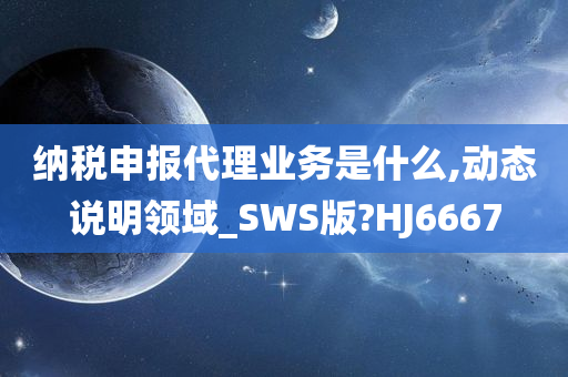 纳税申报代理业务是什么,动态说明领域_SWS版?HJ6667