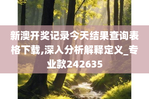 新澳开奖记录今天结果查询表格下载,深入分析解释定义_专业款242635