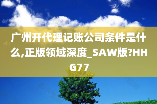 广州开代理记账公司条件是什么,正版领域深度_SAW版?HHG77