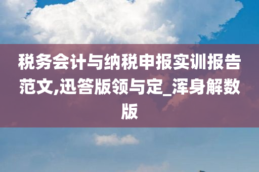 税务会计与纳税申报实训报告范文,迅答版领与定_浑身解数版