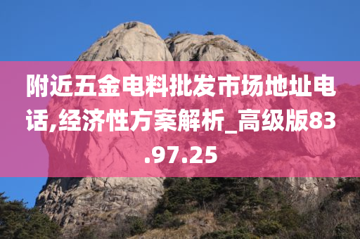 附近五金电料批发市场地址电话,经济性方案解析_高级版83.97.25