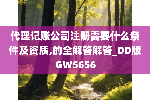 代理记账公司注册需要什么条件及资质,的全解答解答_DD版GW5656