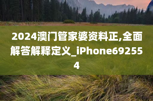 2024澳门管家婆资料正,全面解答解释定义_iPhone692554