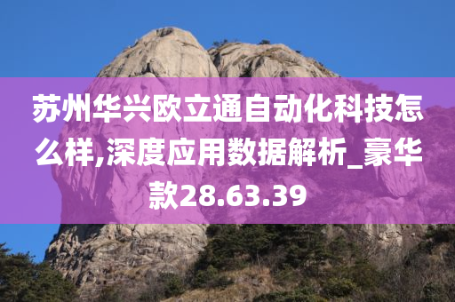 苏州华兴欧立通自动化科技怎么样,深度应用数据解析_豪华款28.63.39