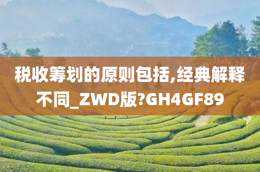 税收筹划的原则包括,经典解释不同_ZWD版?GH4GF89