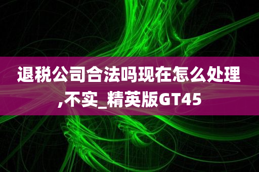 退税公司合法吗现在怎么处理,不实_精英版GT45