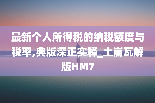 最新个人所得税的纳税额度与税率,典版深正实释_土崩瓦解版HM7