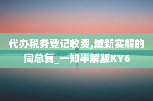 代办税务登记收费,域新实解的同总复_一知半解版KY6