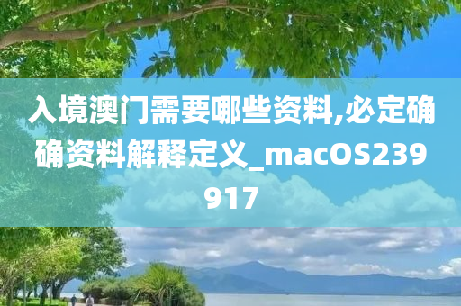 入境澳门需要哪些资料,必定确确资料解释定义_macOS239917