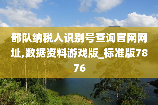 部队纳税人识别号查询官网网址,数据资料游戏版_标准版7876