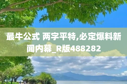 最牛公式 两字平特,必定爆料新闻内幕_R版488282