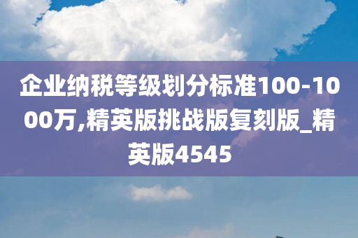 企业纳税等级划分标准100-1000万,精英版挑战版复刻版_精英版4545