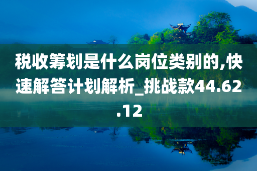 税收筹划是什么岗位类别的,快速解答计划解析_挑战款44.62.12