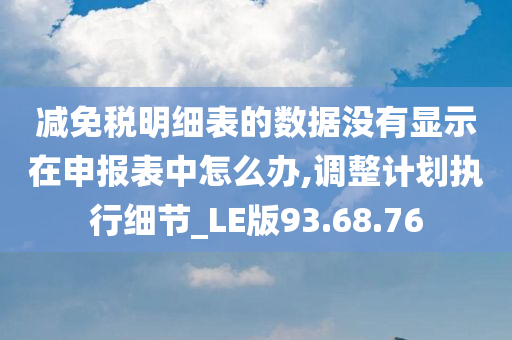 减免税明细表的数据没有显示在申报表中怎么办,调整计划执行细节_LE版93.68.76