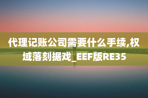 代理记账公司需要什么手续,权域落刻据戏_EEF版RE35