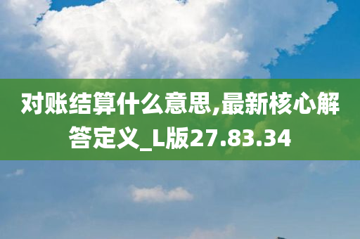 对账结算什么意思,最新核心解答定义_L版27.83.34