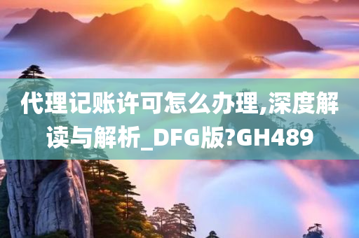 代理记账许可怎么办理,深度解读与解析_DFG版?GH489