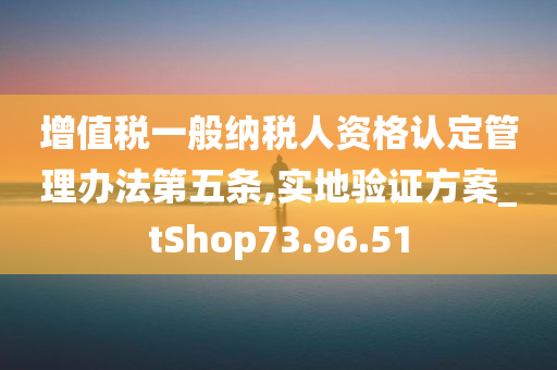 增值税一般纳税人资格认定管理办法第五条,实地验证方案_tShop73.96.51