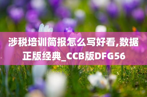 涉税培训简报怎么写好看,数据正版经典_CCB版DFG56