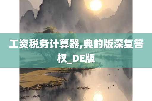 工资税务计算器,典的版深复答权_DE版