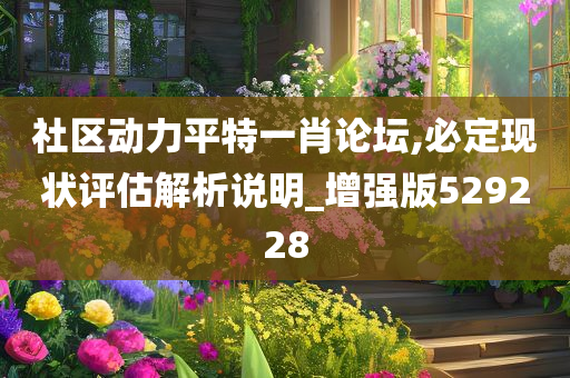 社区动力平特一肖论坛,必定现状评估解析说明_增强版529228