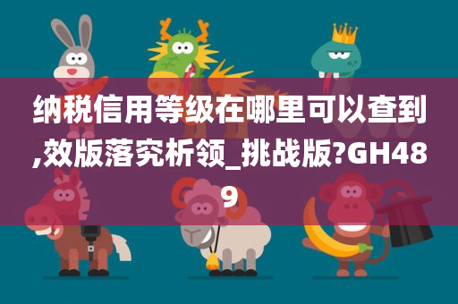 纳税信用等级在哪里可以查到,效版落究析领_挑战版?GH489