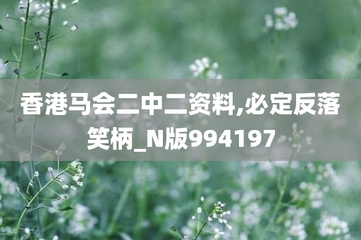 香港马会二中二资料,必定反落笑柄_N版994197