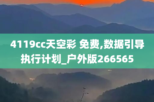 4119cc天空彩 免费,数据引导执行计划_户外版266565