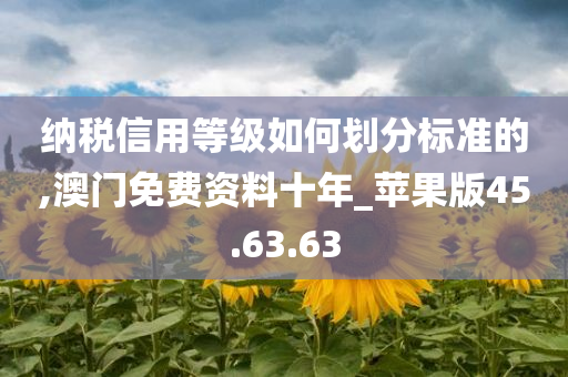 纳税信用等级如何划分标准的,澳门免费资料十年_苹果版45.63.63