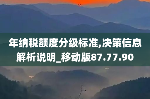 年纳税额度分级标准,决策信息解析说明_移动版87.77.90